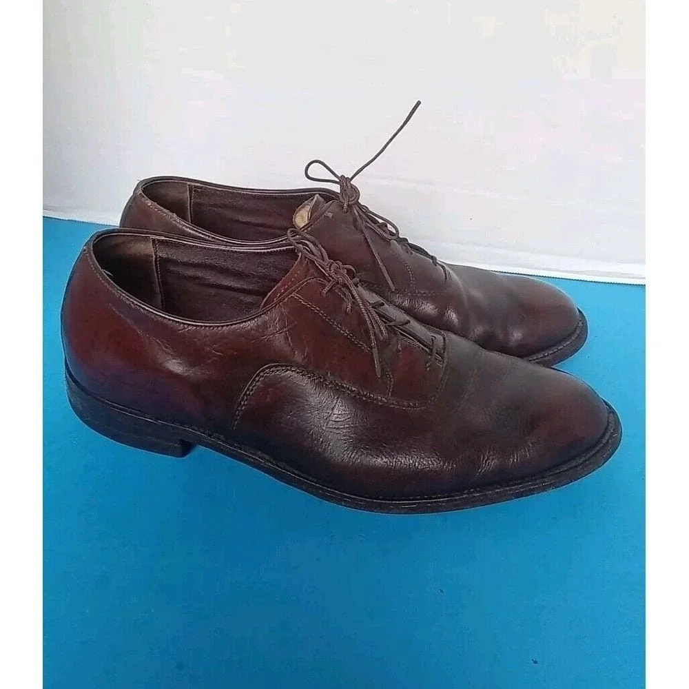 Vintage Mens Brown Leather Oxford Dress Shoes Made in USA 12 D 12187 603